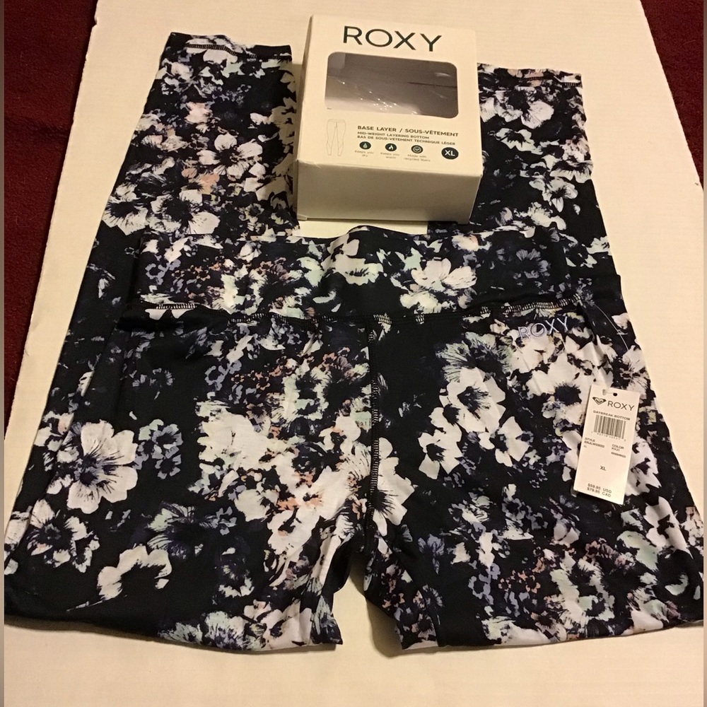 Roxy Black and White Floral Pants